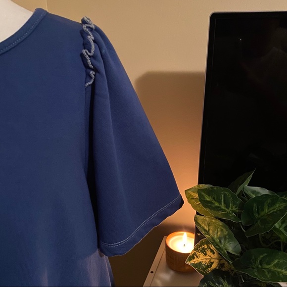NWT Altar’d State Blue Ruffle Top - Picture 2 of 4